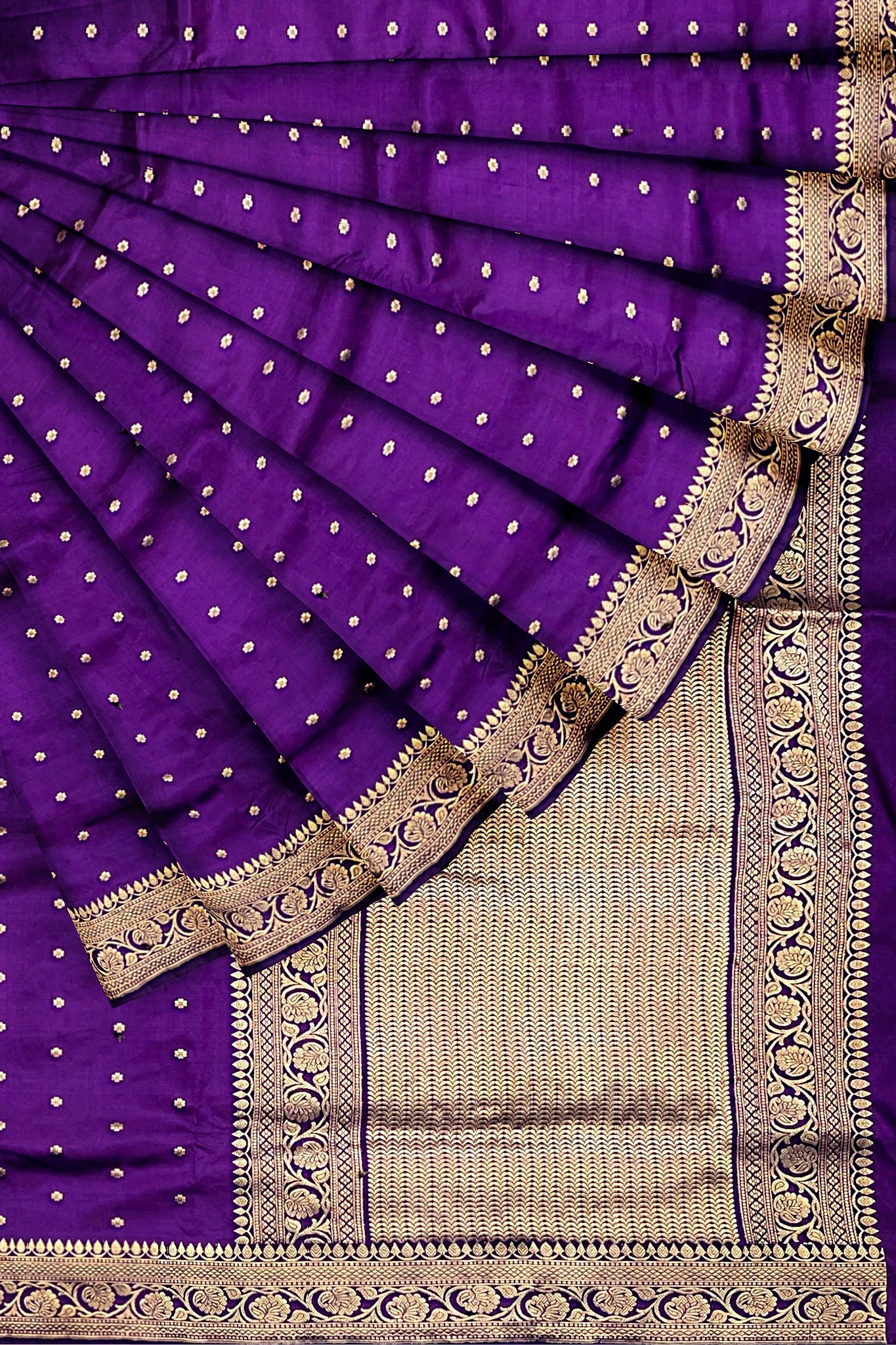 Purple Katan Silk Handloom Banarasi Saree